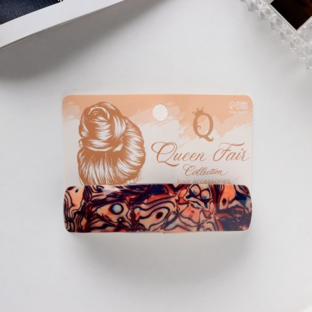 Hair hairpin "Silva" amber print, 9 cm, mix-3