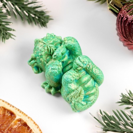 Figure with the suspension "Dragon Fred" Saladovaya with turquoise, 5x3x2cm-1