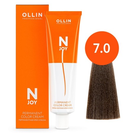 Cream-color hair Permanent Ollin Professional N-Joy, tone 7/0, blond, 100 ml