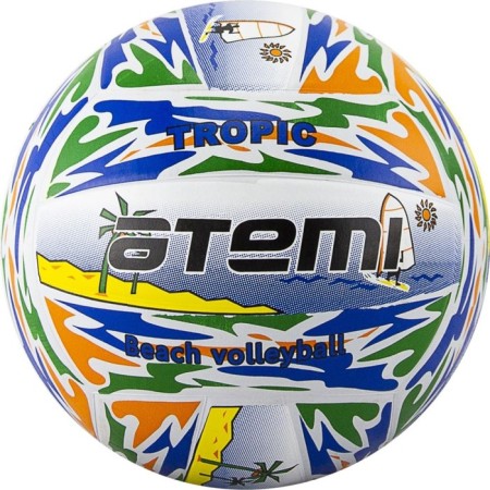 Volleyball ball atemi tropic, rubber, colored, p. 5, district 65-67