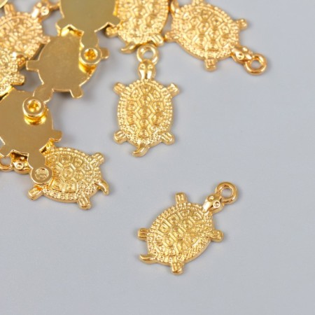Souvenir Metal Suspension "Golden Turtle" micro 1.1x1.8 cm
