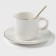 Tea couple ceramic "luxury", 3 objects: mug 200 ml, saucer d = 15 cm, spoon h = 13 cm, white color