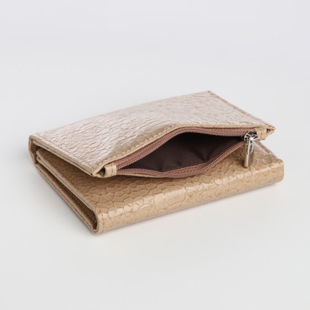 Women's wallet on magnet, beige color-3