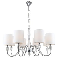Люстра подвесная Estetio 8xE14 40Вт, размер 80x80x70-106 см, цвет хром