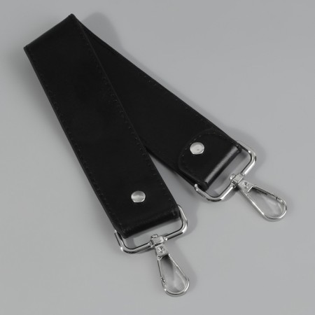 Handle for a bag, with carbines, 35 ± 1 cm × 3.5 cm, black/silver color-1