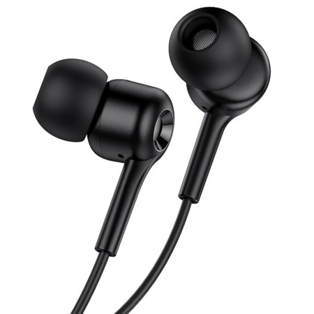 Hoco M82 headphones, wired, vacuum, microphone, jack 3.5 mm, 1.2 m, black-1