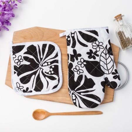 Kitchen set (2 items) of the share "trend", a severity of 17x17 cm, mitten 26x16 cm, 100% p/e