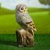 Garden figure "Owl on the stump" gray, 28cm