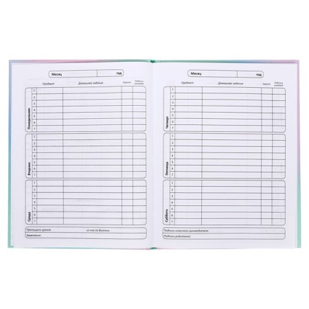 Diary solid cover 1-11 grade 48 sheets, "cat-butterfly1", cardboard cover 7BC, glossy lamination, cheat sheet-6