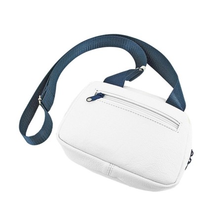 Female bag, artificial leather, white/blue 21x7x14 cm-1