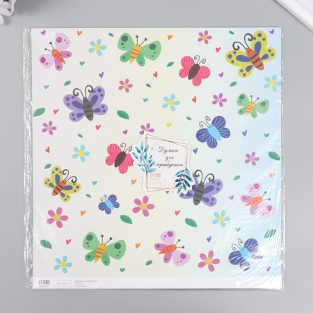 Scrapbooking paper bilateral "butterflies and donuts" density 180 g 30.5x32 cm-5