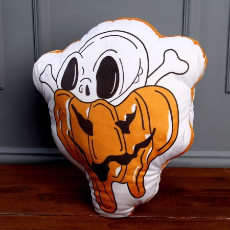Soft toy "skull" in a pumpkin, white color-1