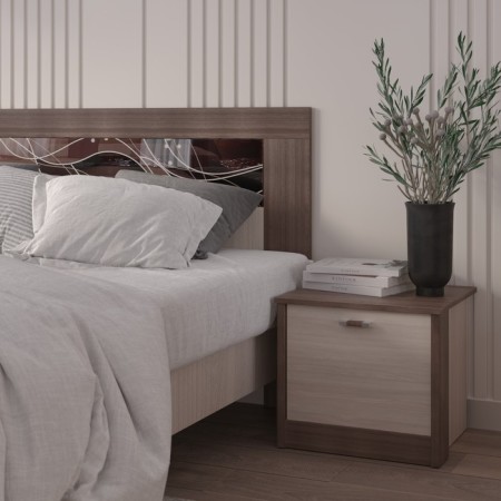 Bedside table "Nicole", 466 × 420 × 416 mm, door, color ash shimo light / dark-2