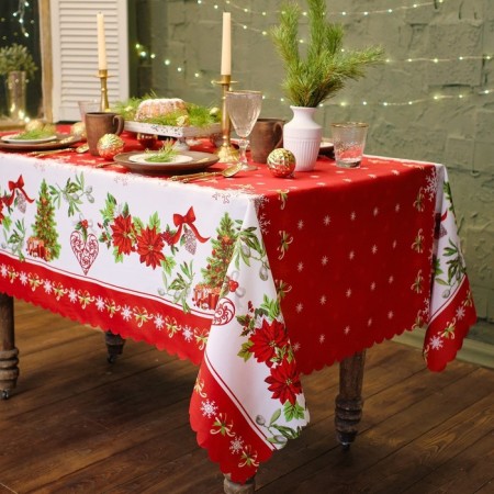 The tablecloth of the New Year's share "Cozy holiday" 145*180 cm, 100% p/e-1