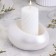 Summary "drop" from gypsum, 14.5x10x6.5cm, white mother of pearl