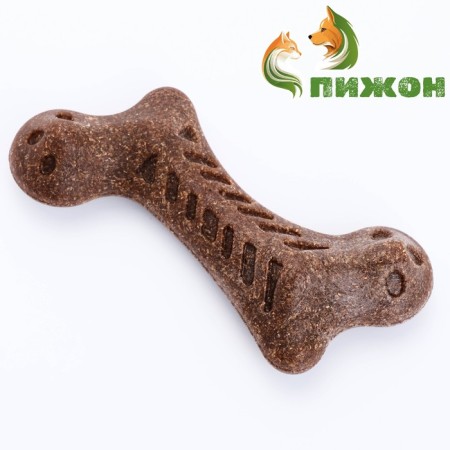 Dog toy "curved bone", tpr+bamboo, massage, 13 x 7-1