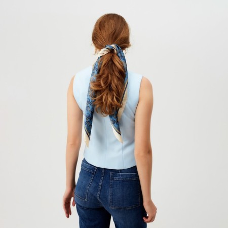 Women's scarf minku rr 70*70 cm, blue color-3