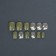 Hakki overhead nails, 12 pcs, with glue plates, soft square shape, green/white color