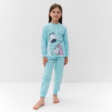 Pajamas for a girl, mint color, height 98 cm