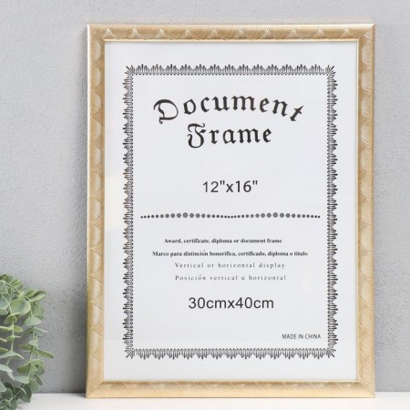 Photo frame plastic 30x40 cm "Substruction of the waves" gold 42.6x32.6x1 cm