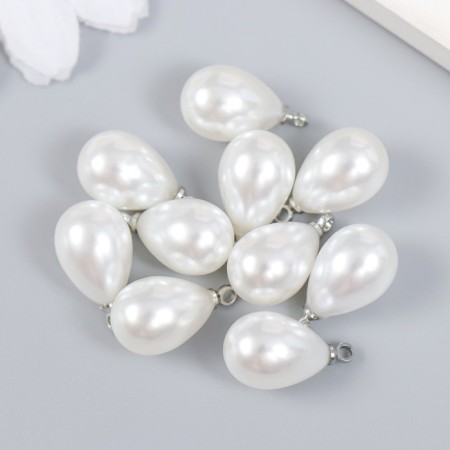 Decor for creativity Plastic "Pearl-boat with a loop" set 10 pcs 1.4x1 cm-2