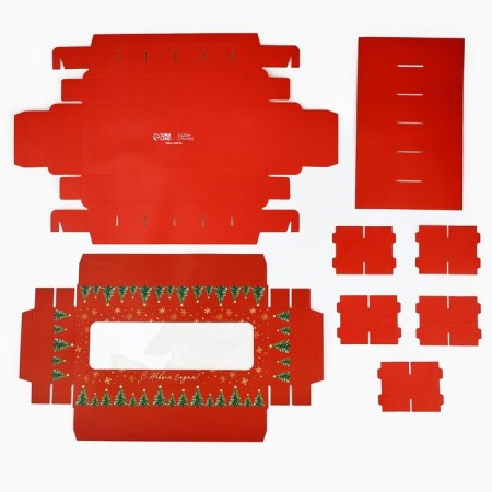 Folding box under 12 sweets "Christmas tree", 3.8 x 10.5 x 26.5 cm, New Year-5