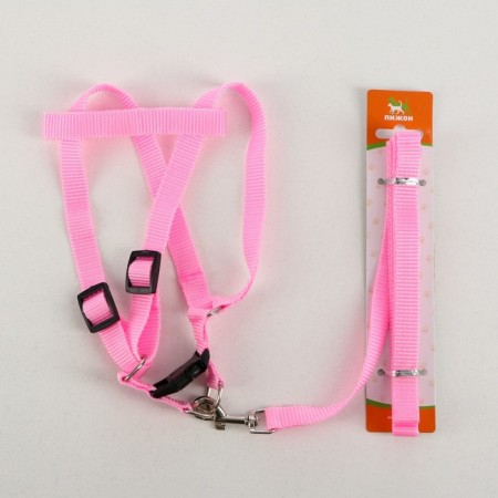 Set "Basis", leash 120 x 1.5 cm, OG 32-46 cm, pink-4