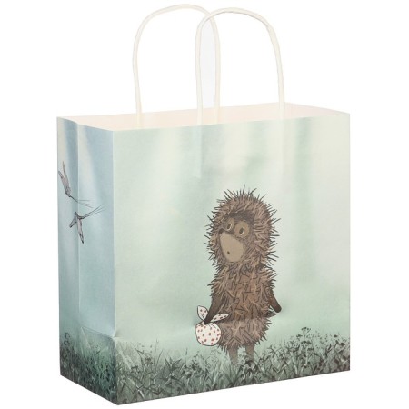 Gift package, 22x22x1 cm, craft, packaging, hedgehog in fog-1