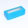 Folding box with a window for a roll, blue, 26 x 10 x 8 cm