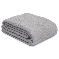 The double -sided muslin cover of gray color Essential, size 180x250 cm