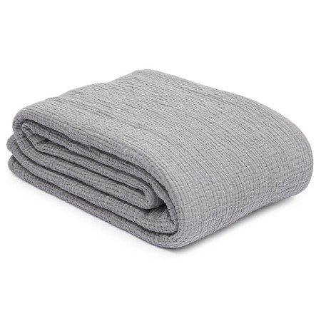 The double -sided muslin cover of gray color Essential, size 180x250 cm