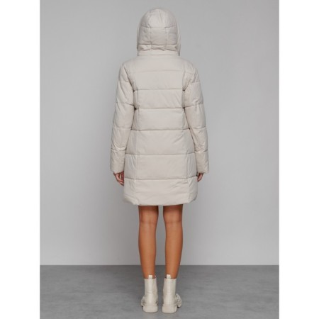 Coat insulated winter female, size 52, beige color-3