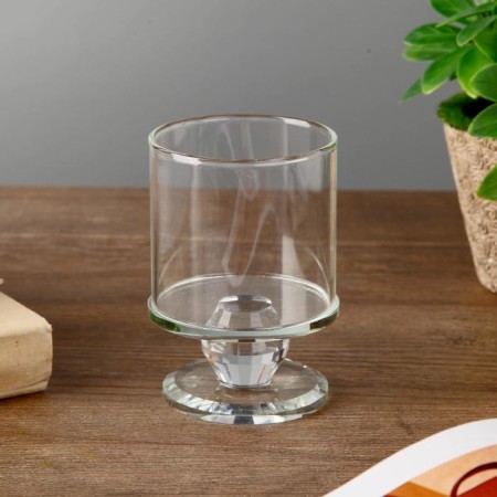Glass of glass per 1 candle "Crystal cone" 10x6.6x6.6 cm-1