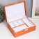 Casket to the leatherette for jewelry "Orange matte" 9x23x17 cm