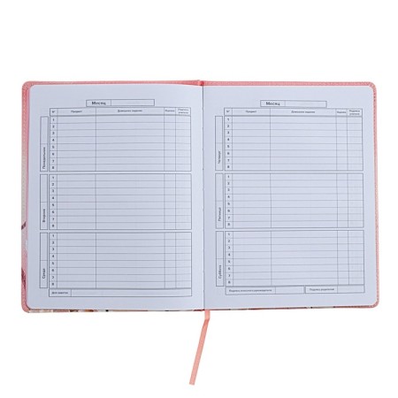Universal Diary Grade 1-11, 48 sheets "Girl in the cap", solid covering of artificial leather, uplife, lies, universal cheat sheet, block 80 g/m2-7