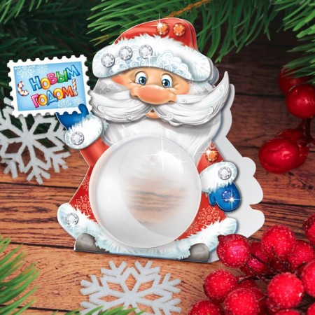 New Year's Christmas tree "New Year! Santa Claus with gifts "with 3D applique-6