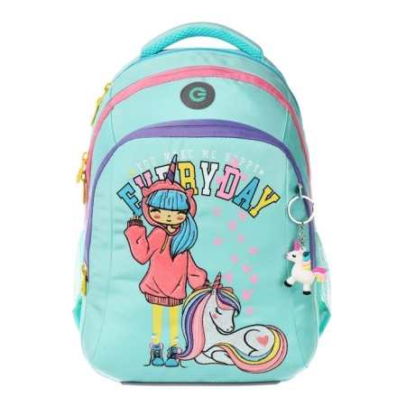 School backpack, 40 x 27 x 20 cm, Grizzly, ergonomic back, laptop department, turquoise-2