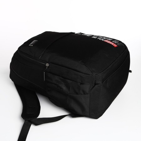 Youth backpack with a zipper, 4 pockets, black color-4
