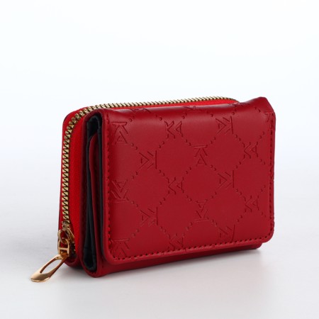 Women's wallet on the button, red color