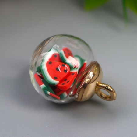 Decor for creativity glass, plastic "Fruit in the ball" MIX 2x1.8 cm-1