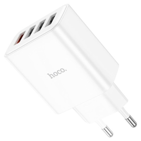 Network charger Hoco C102A, 1 USB, 18 W, 3 USB, 2.1 A, Qc, white-2