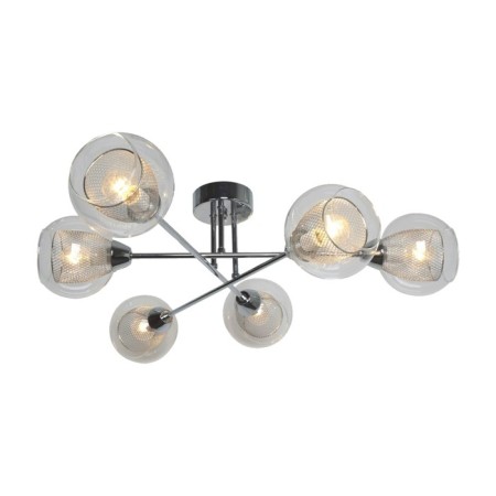Lamp Ceiling Economy light 20106/6cr CL+CR, 6x60W, E14, 21x72x72 cm, color chromium