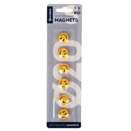 Magnets for boards "Smiley" 20 mm, 6 pieces, Globus yellow-3