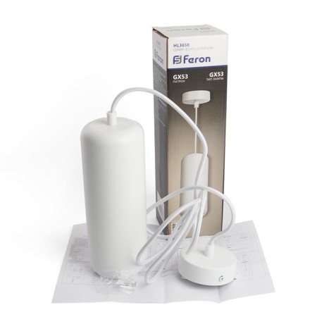 Ceiling light Feron HL3658, IP20, GX53, 12 W, 85x85x220 mm, white color-9