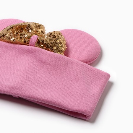 Children's hat "Mouse", pink color, size 50-54-2