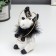 Souvenir Ceramics "Crase with heart" white-black with gold, fluff 13.5x7.3x9.5 cm