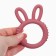 Silicone teether for teeth "Bunny", red color, crumb I