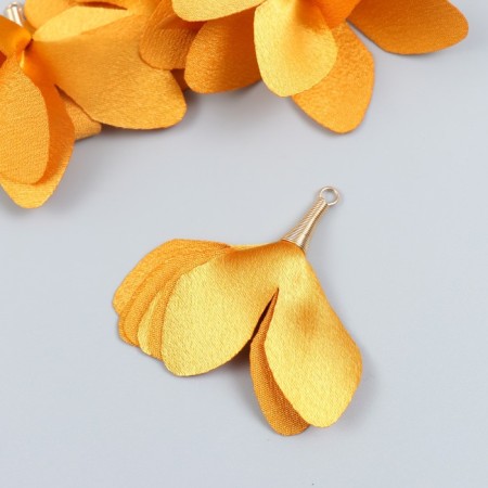 Decor for creativity Textile "Bun, mustard color" set 6 pcs 6 cm