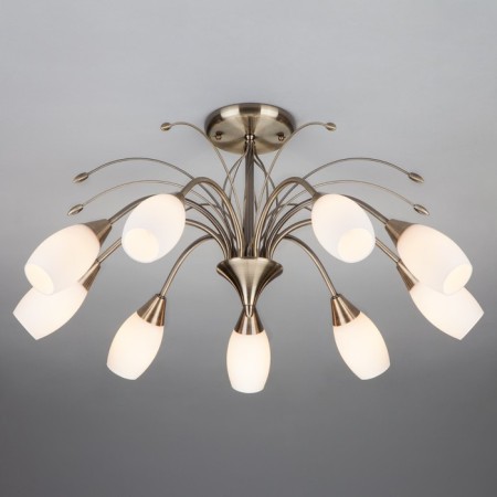 Ceiling Lamp EUROSVET GINEVRA 22080/9, E14, 9x40W, 700x700x370 mm, bronze color