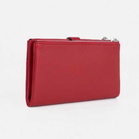 Women's wallet on the button, burgundy color-1